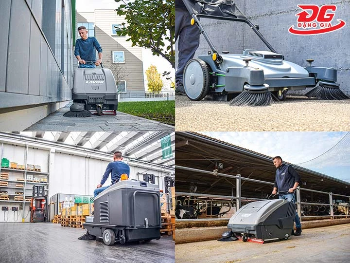 xe quét rác Lavor làm sạch trên nhiều bề mặt