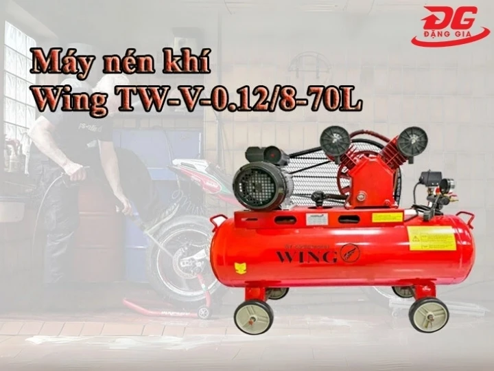 cách sử dụng máy nén khí dây đai Wing TW-V-0.12/8-70L