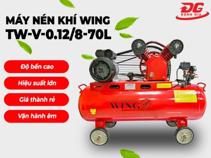 máy nén khí dây đai Wing TW-V-0.12/8-70L vận hành tốt