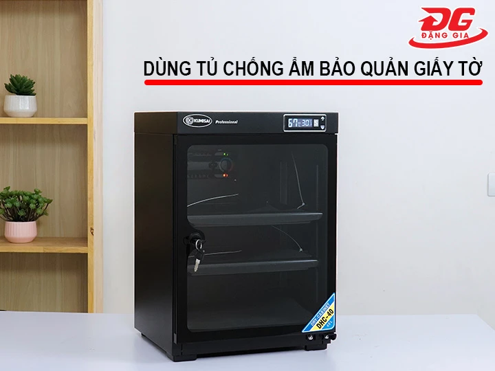 dùng tủ chống ẩm bảo quản giấy tờ