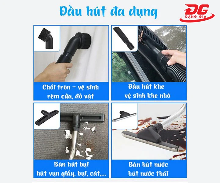 các đầu hút của máy hút bụi 2 motor