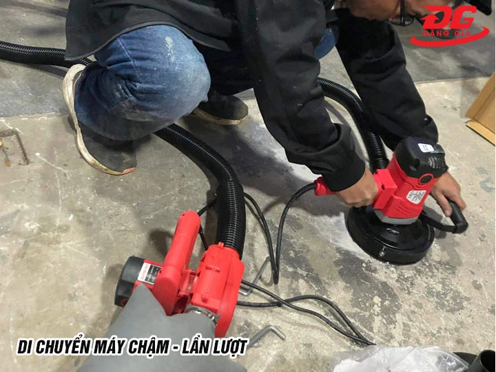 Cách dùng máy mài bê tông cầm tay có hút bụi XM-150