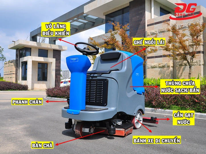 cấu tạo của máy chà sàn ngồi lái