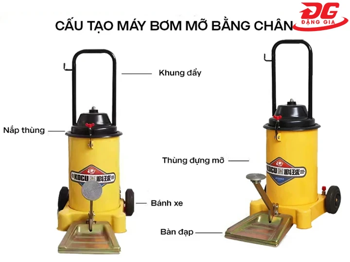 cấu tạo của máy bơm mỡ bằng chân