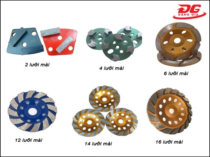 Đĩa mài bê tông dựa theo số lượng đá mài