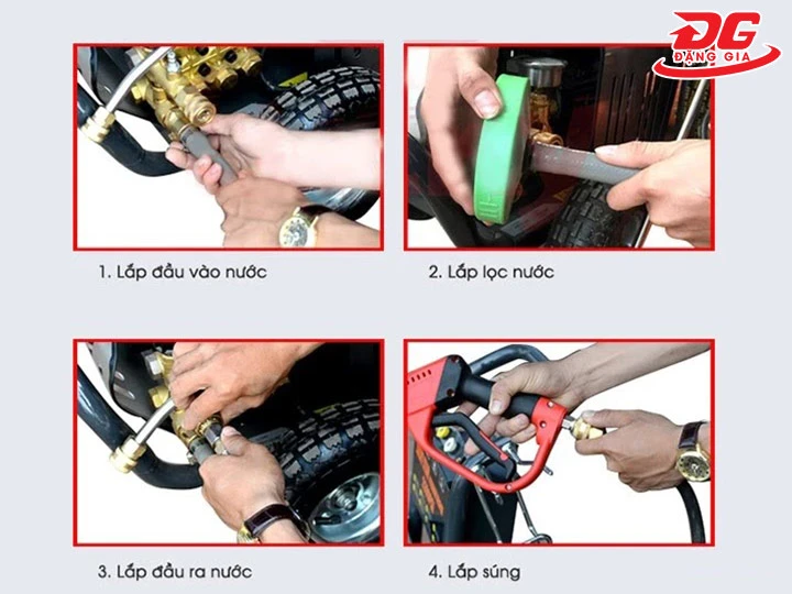 lắp máy xịt rửa cao áp
