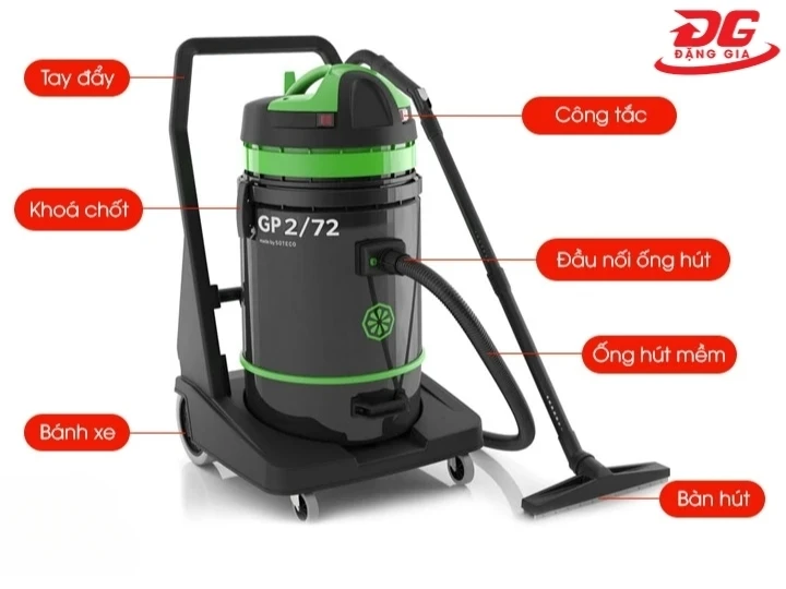 cấu tạo máy hút bụi khô ướt IPC GP2/72 W&D
