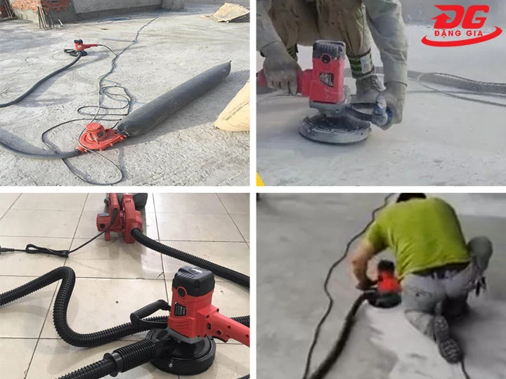 ứng dụng máy mài bê tông cầm tay có hút bụi XM-150