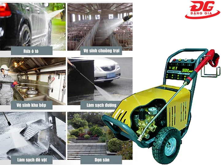 ứng dụng sử dụng máy rửa xe V-Jet VJ 250/7.5