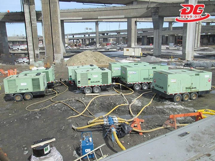 Ứng dụng máy nén khí khoan giếng tại công trường