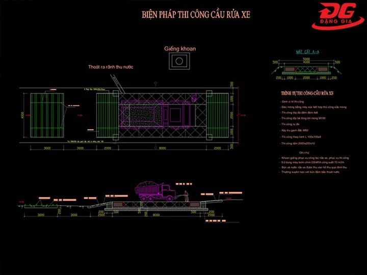 bản vẽ cầu rửa xe công trường