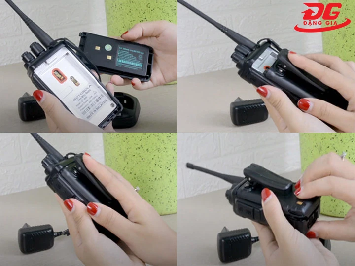 Cách lắp pin bộ đàm