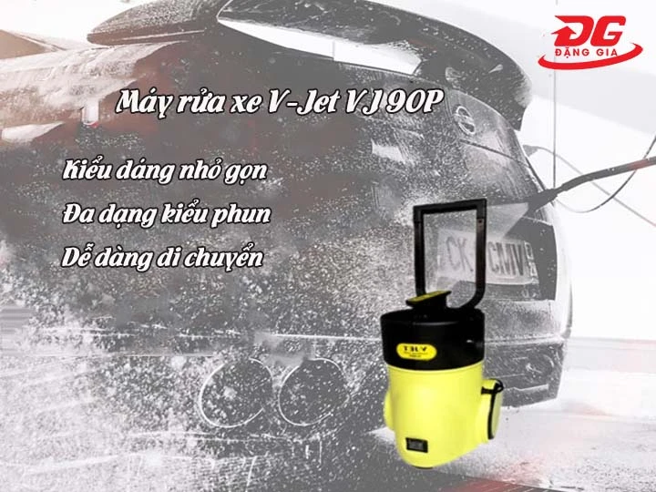 Máy bơm rửa xe mini V-Jet VJ 90P nhỏ gọn