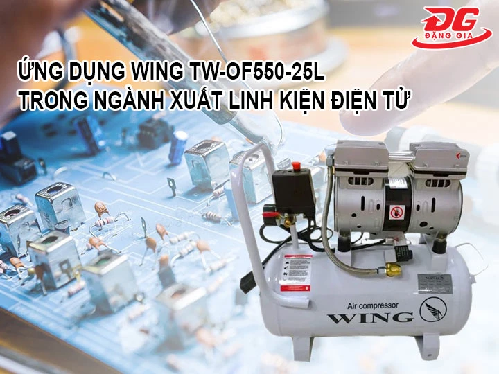 Ứng dụng của Máy nén khí Wing TW-OF550-25L ngành sản xuất linh kiện