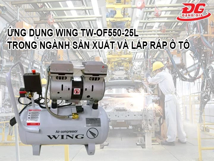 Ứng dụng của máy nén khí Wing TW-OF550-25L ngành sản xuất oto