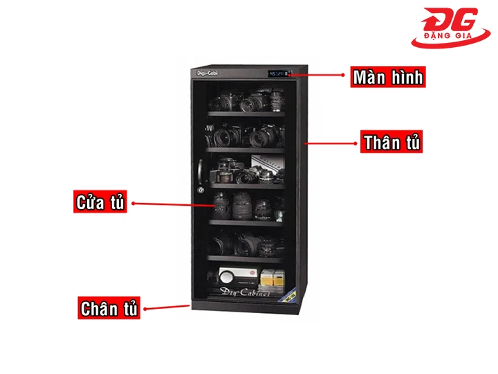 chi tiết cấu tạo tủ chống ẩm Dry-Cabi DHC 120