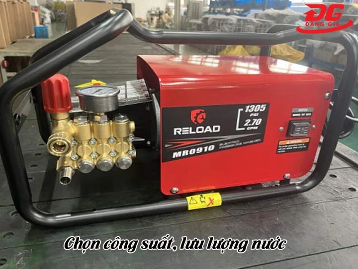 chọn công suất Máy rửa xe Reload