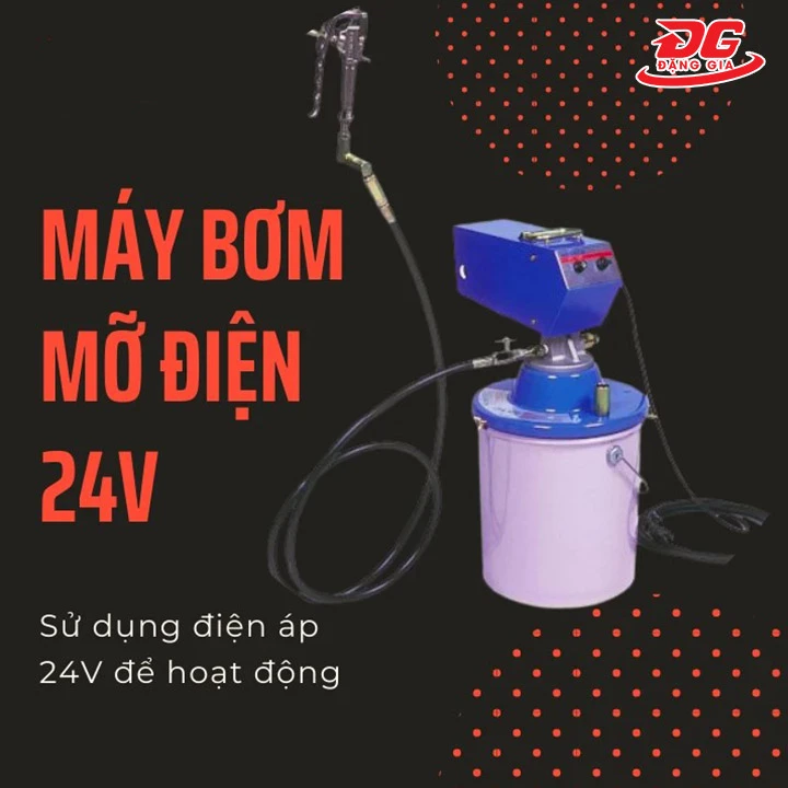 Máy bơm mỡ điện 24V dùng điện 24v