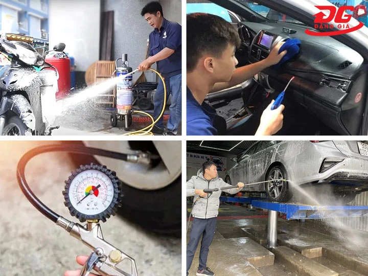 Ứng dụng máy nén khí rửa xe