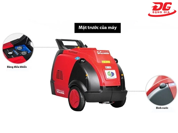 mặt trước máy rửa xe hơi nước nóng Optima Steamer