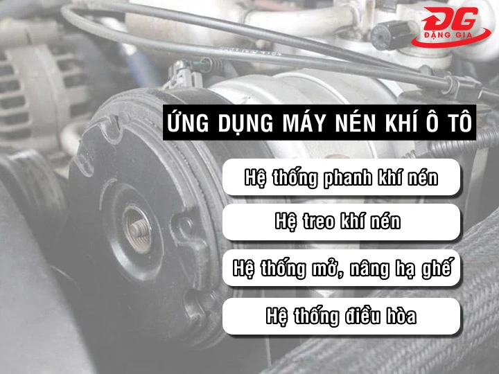 Ứng dụng trong thực tế của máy bơm khí ô tô