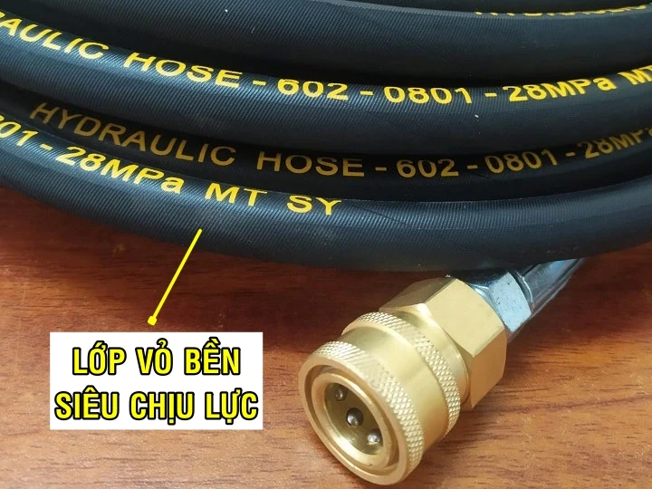 dây cao áp máy bơm mỡ có lớp vỏ siêu chịu lực