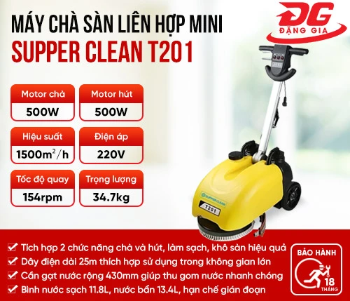 Máy chà sàn liên hợp mini Supper Clean T201 2