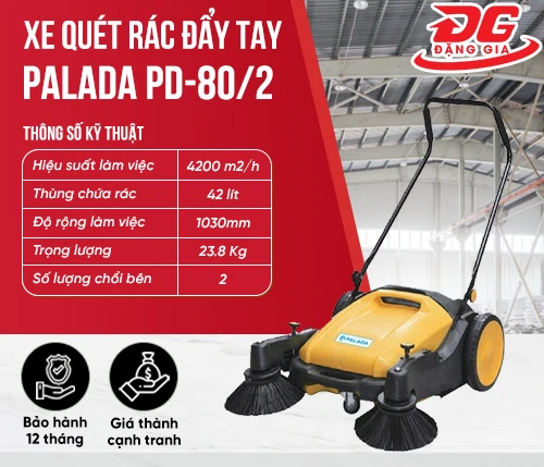 Xe quét rác đẩy tay Palada PD-80/2 2