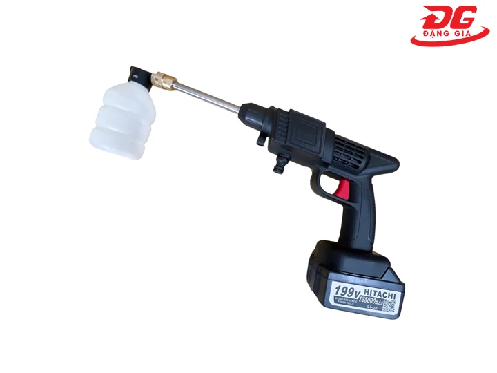 Máy rửa xe tưới cây cầm tay pin Hitachi 199V