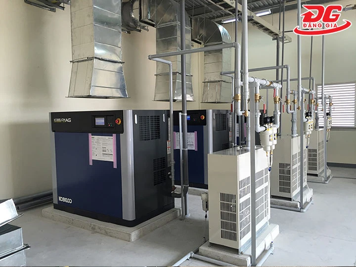 đặt máy nén hơi trục vít nơi thông thoáng