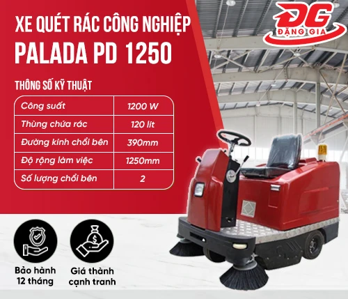 Xe quét rác công nghiệp Palada PD 1250 2