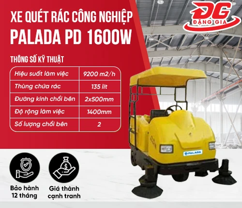 Xe quét rác công nghiệp Palada PD 1600W 2