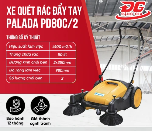 Xe quét rác đẩy tay Palada PD80c/2 2