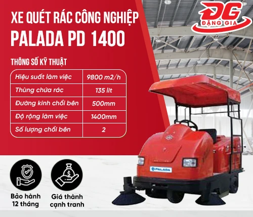 Xe quét rác công nghiệp Palada PD 1400 2