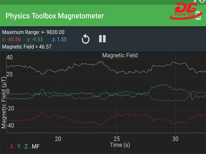 app dò kim loại Physics Toolbox Magnetometer