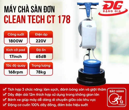 Máy chà sàn đơn Clean Tech CT 178 2