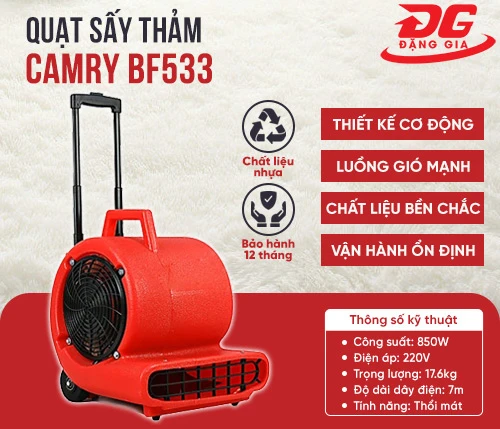 quạt sấy thảm Camry BF533