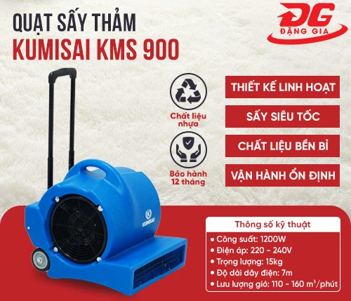 quạt sấy thảm Kumisai KMS 900