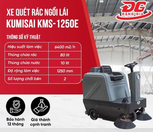 Xe quét rác ngồi lái Kumisai KMS-1250E 2