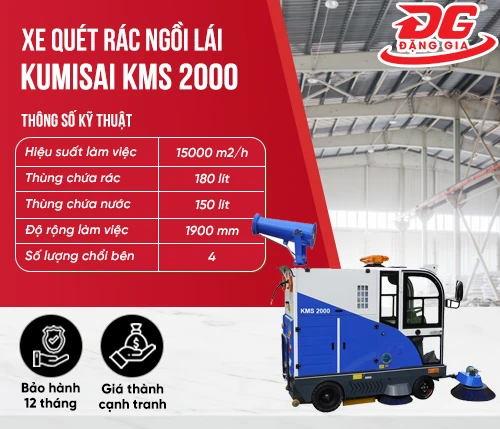 Xe quét rác ngồi lái Kumisai KMS 2000 2