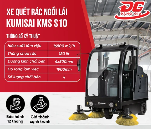Xe quét rác ngồi lái Kumisai KMS S10 2