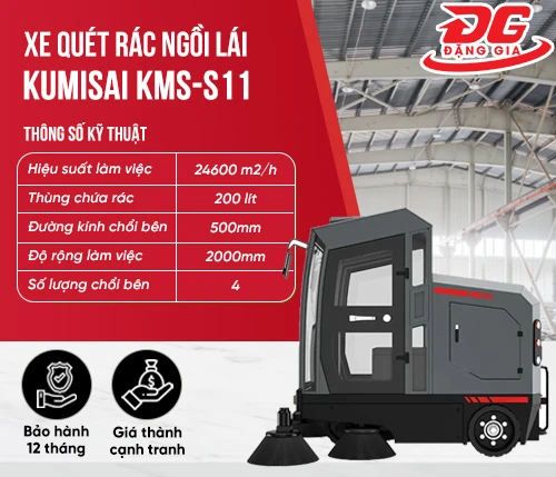 Xe quét rác ngồi lái Kumisai KMS-S11 2