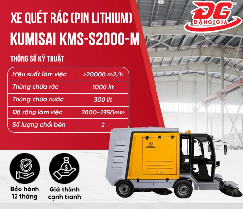 Xe quét rác Kumisai KMS-S2000-M (Pin lithium) 2