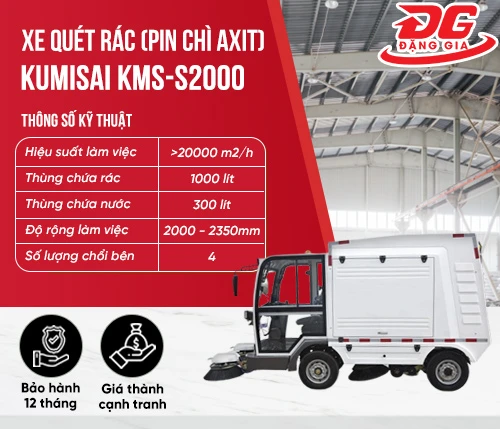 Xe quét rác Kumisai KMS-S2000 (Pin chì axit) 2