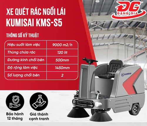Xe quét rác ngồi lái Kumisai KMS-S5 2