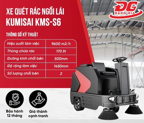 Xe quét rác ngồi lái Kumisai KMS-S6 2