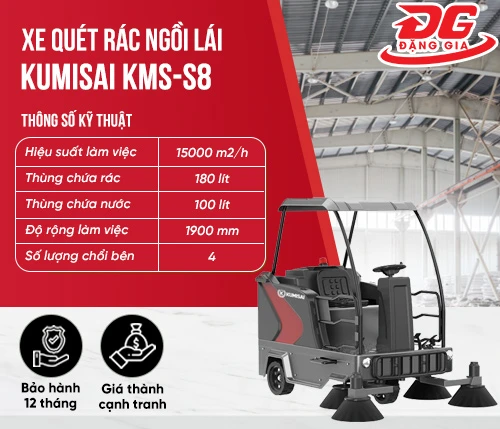 Xe quét rác ngồi lái Kumisai KMS-S8 2