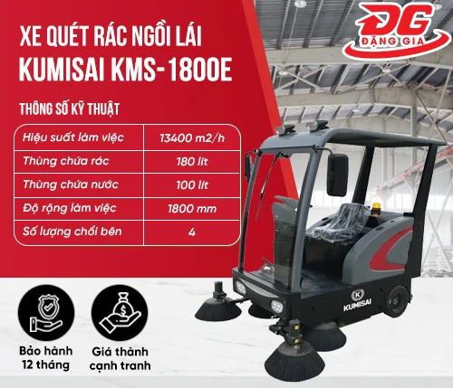 Xe quét rác ngồi lái Kumisai KMS-1800E 2