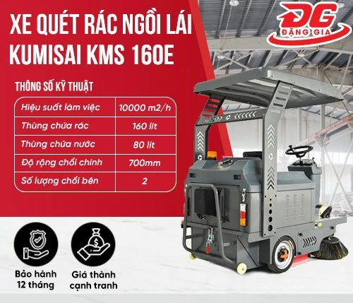 Xe quét rác ngồi lái Kumisai KMS 160E 2