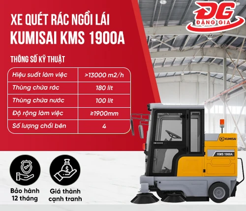 Xe quét rác ngồi lái Kumisai KMS 1900A 2
